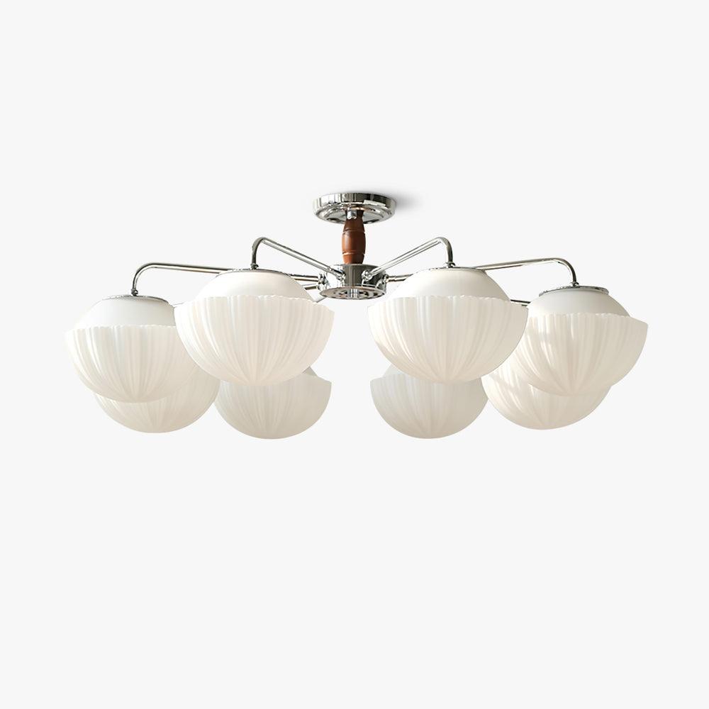 Ribbed Walnut Ceiling Lamp