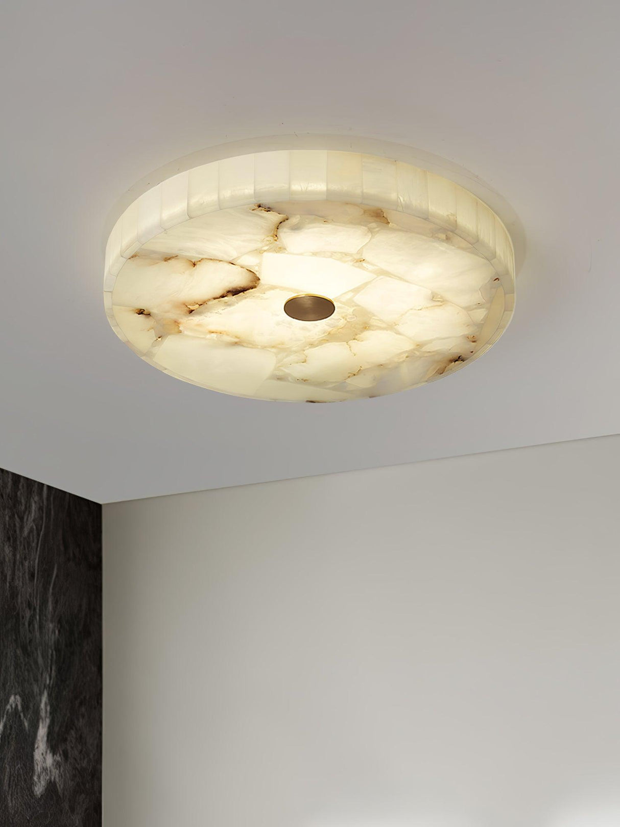 Round Alabaster Ceiling Lamp