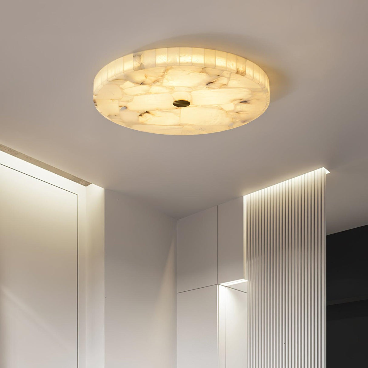 Round Alabaster Ceiling Lamp