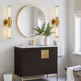 Two-Bulb Fluted Glass Wall/Vanity Sconce