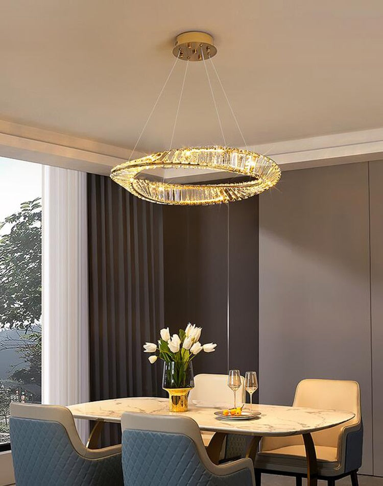 Spiral Glass Crystal Chandelier