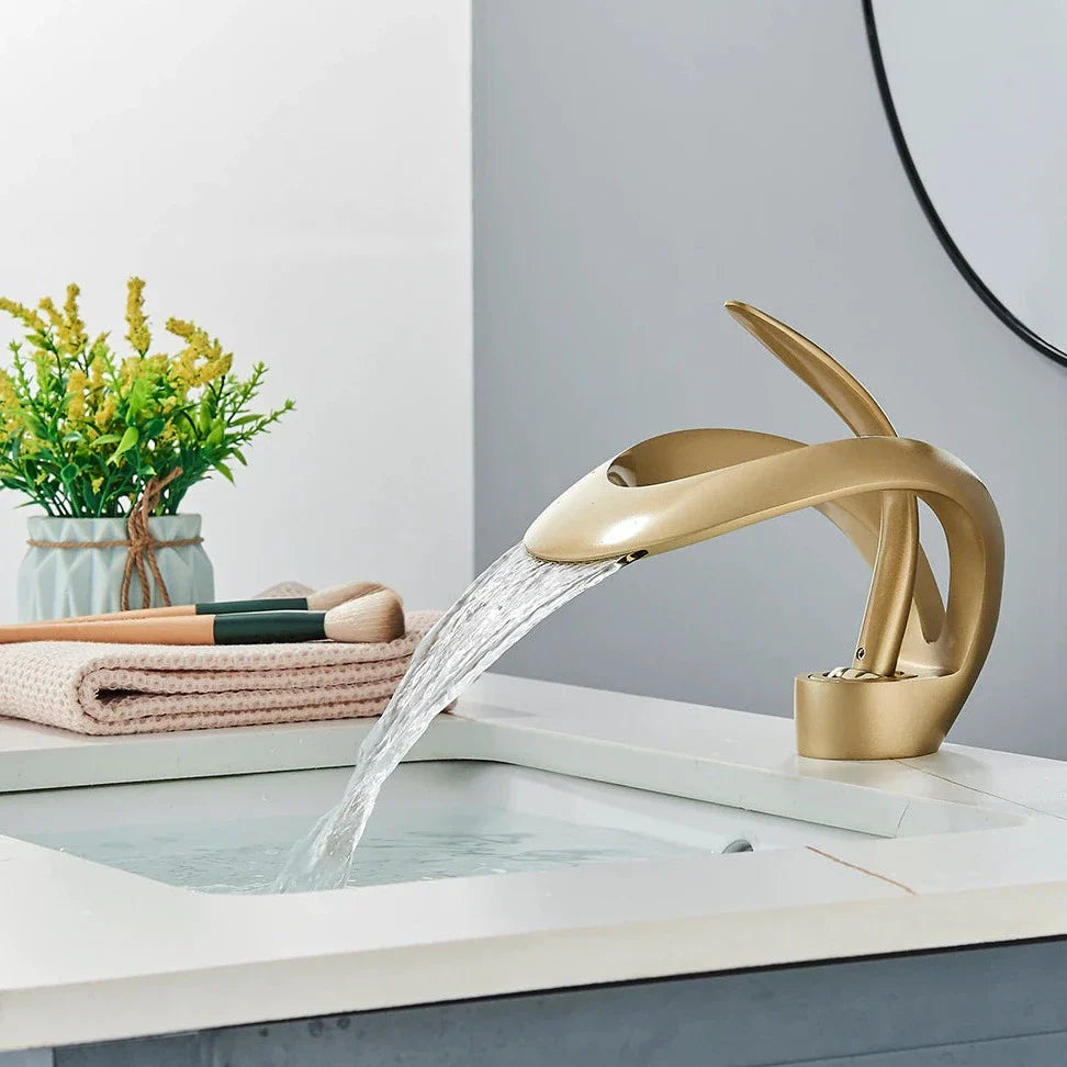 Zina - Modern Curved Bathroom Faucet