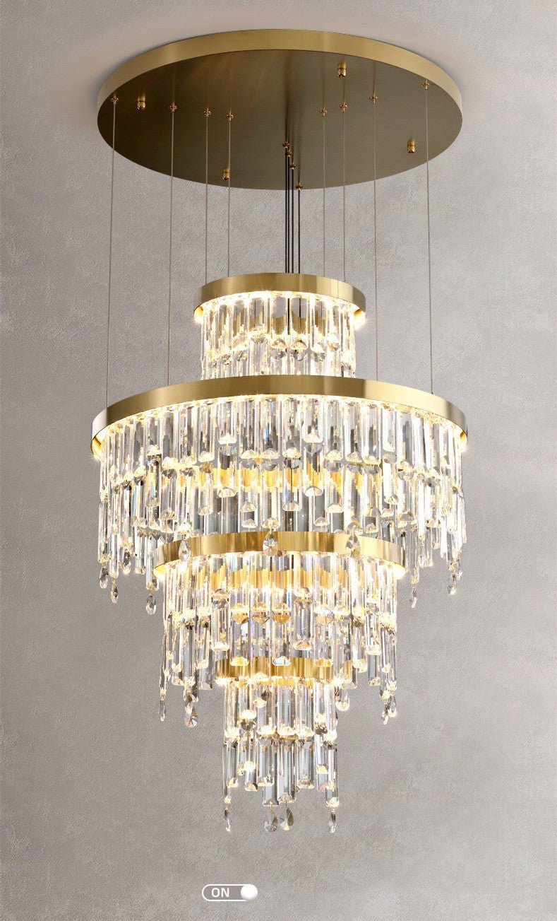 Sospel | Aristocratic Gold Ring Large Crystal Chandelier