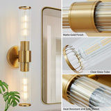 Two-Bulb Fluted Glass Wall/Vanity Sconce