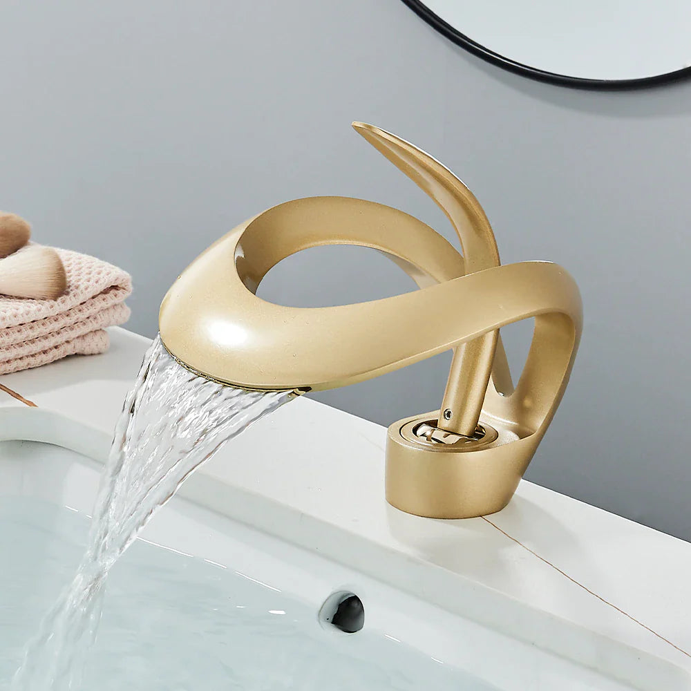 Zina - Modern Curved Bathroom Faucet