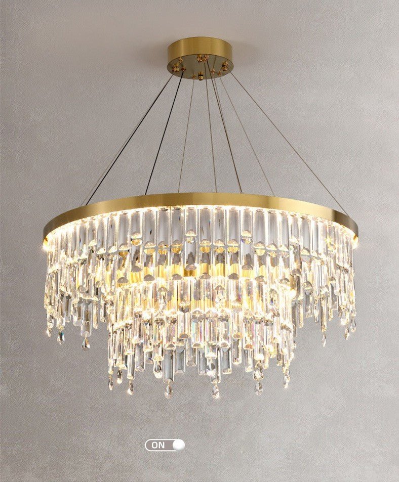 Sospel | Aristocratic Gold Ring Large Crystal Chandelier