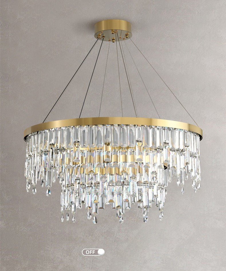 Sospel | Aristocratic Gold Ring Large Crystal Chandelier