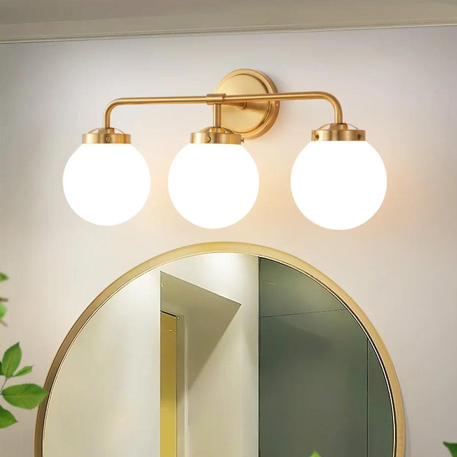 Modern Three-Bulb Frosted Glass Vanity Light