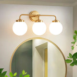 Modern Three-Bulb Frosted Glass Vanity Light