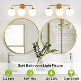 Modern Three-Bulb Frosted Glass Vanity Light