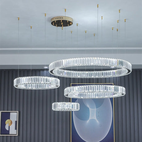 Harper - Modern Glass Crystal Ring Chandelier