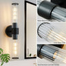 Two-Bulb Fluted Glass Wall/Vanity Sconce