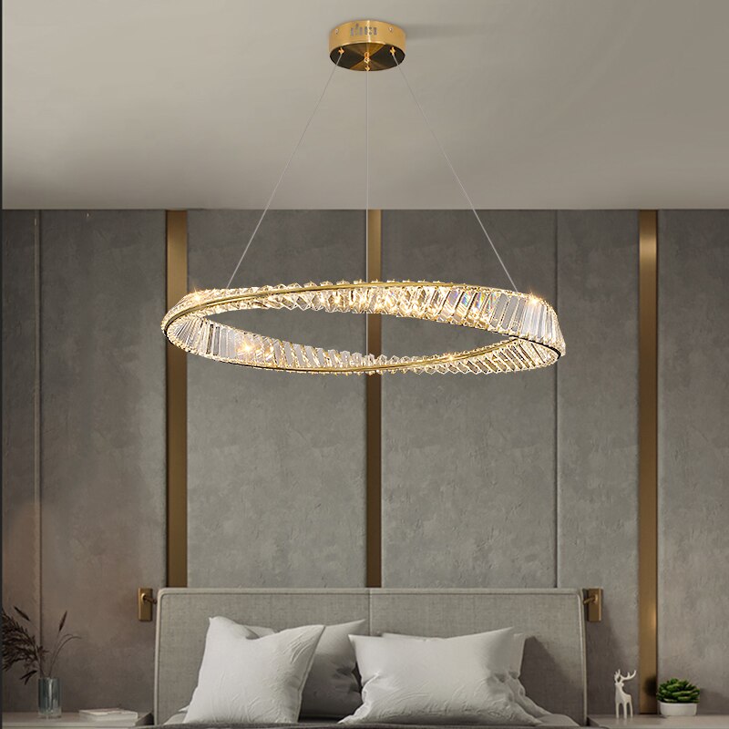 Spiral Glass Crystal Chandelier