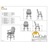 LuxCraft Bar Height Poly Adirondack Swivel Chair