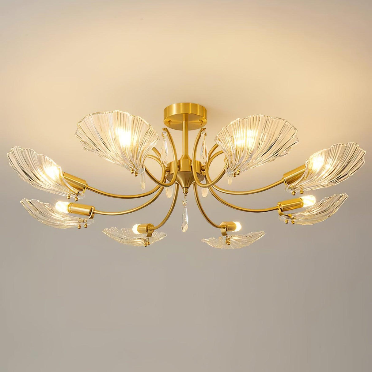 Shell Brass Ceiling Lamp