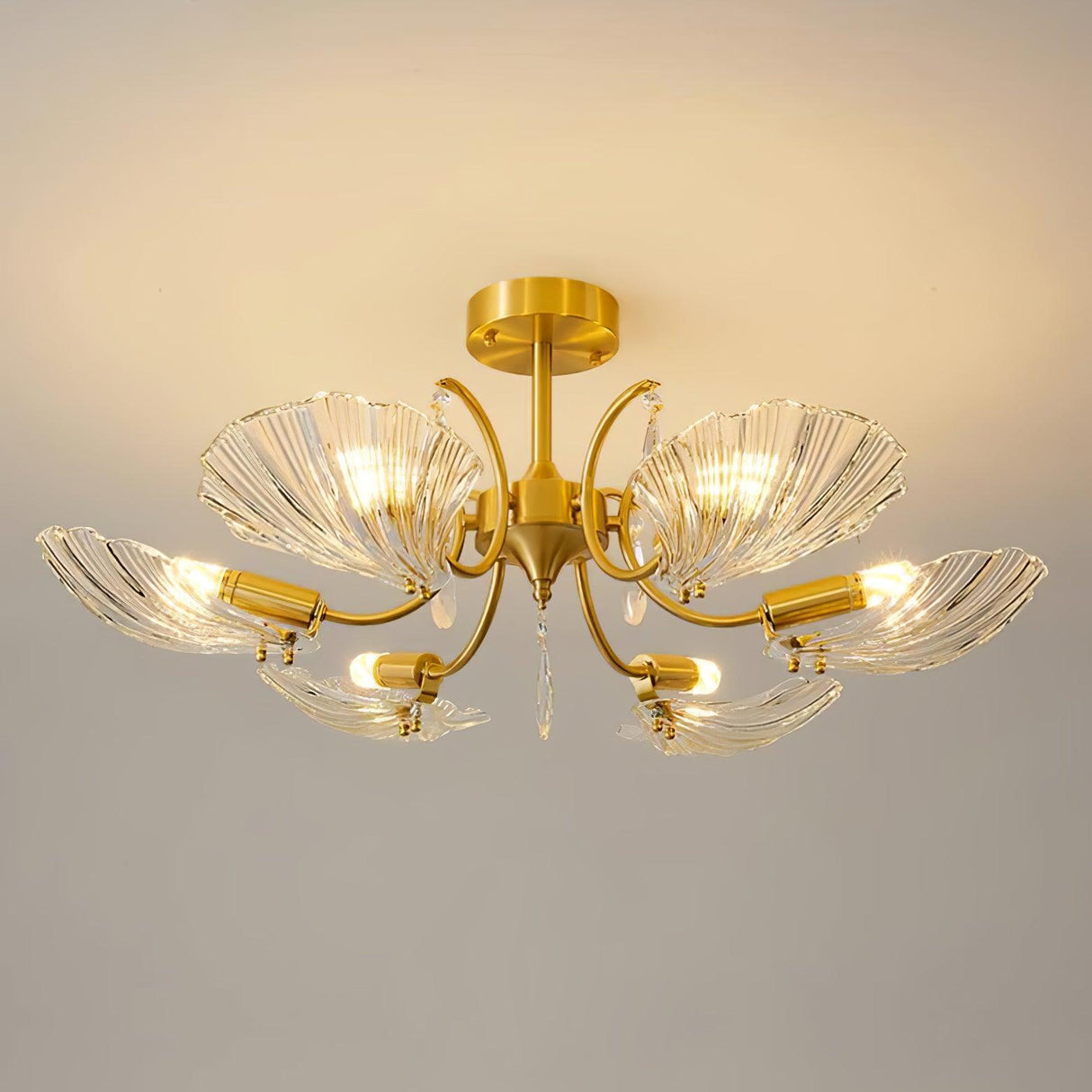 Shell Brass Ceiling Lamp