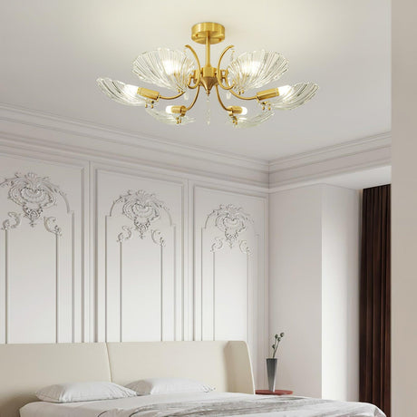 Shell Brass Ceiling Lamp