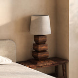 Stacked Wooden Table Lamp