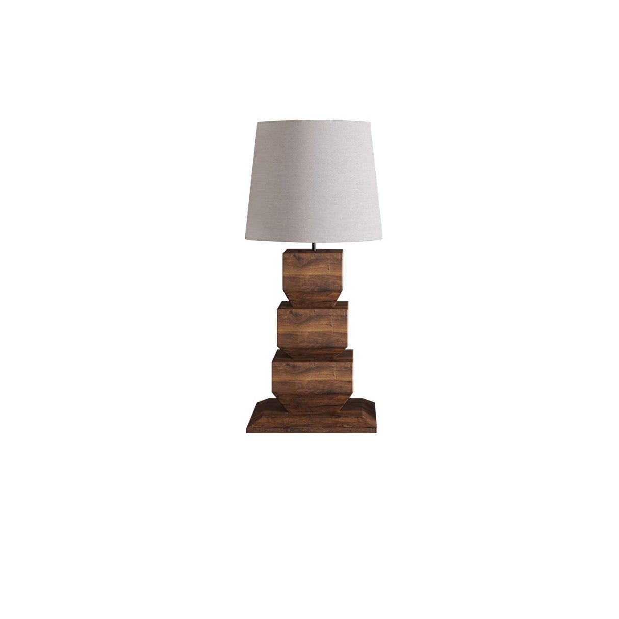 Stacked Wooden Table Lamp