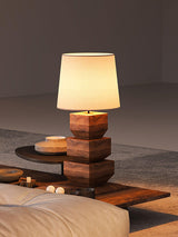 Stacked Wooden Table Lamp