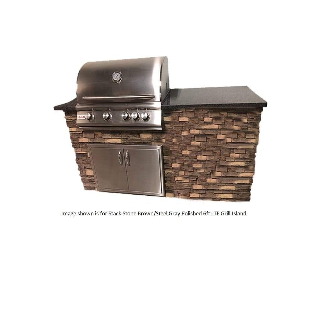 Tru Innovative 6ft B26032202C LTE Grill/Icebin Island(Grill on L) with Countertop Overhang Cut