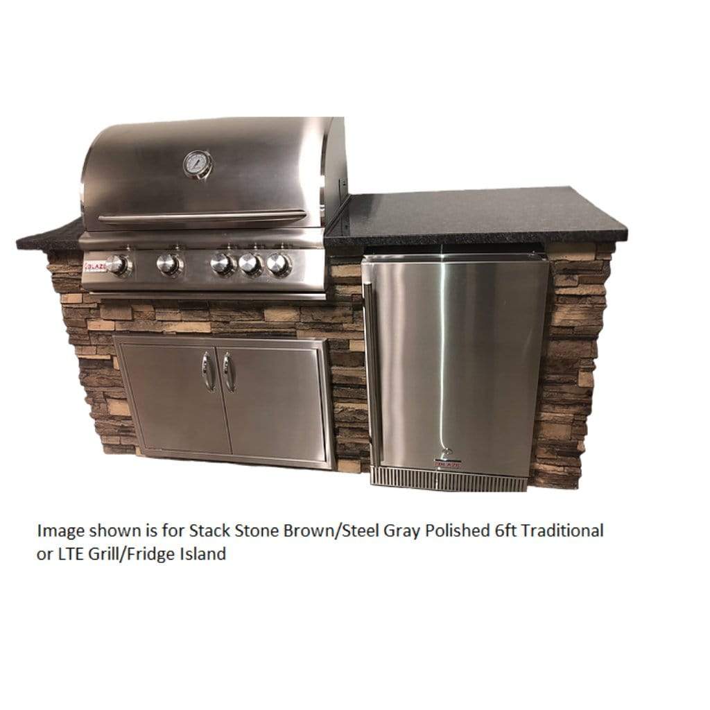 Tru Innovative 6ft PB26021303C PRO Grill Island with Countertop Overhang Cut