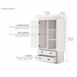 NovaSolo Halifax Wardrobe White W001