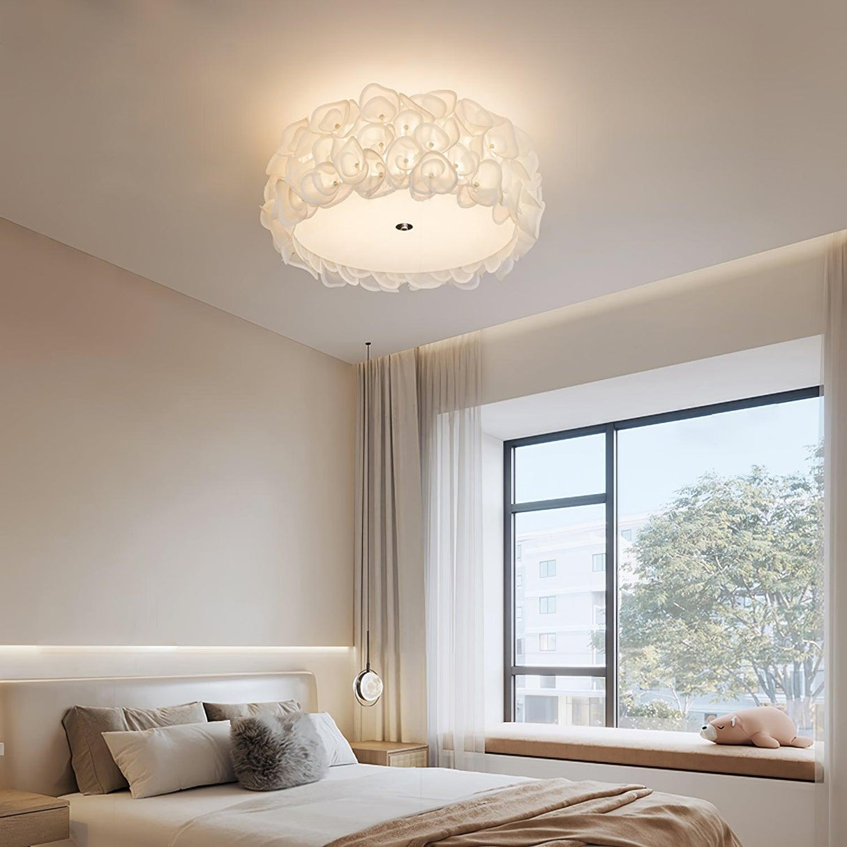 White Flower Ceiling Lamp