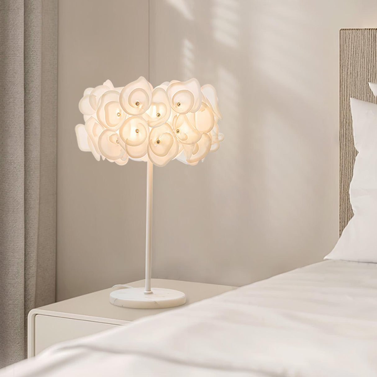 White Flower Table Lamp