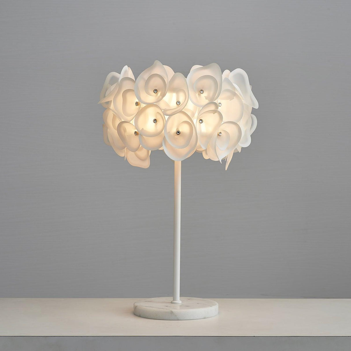 White Flower Table Lamp