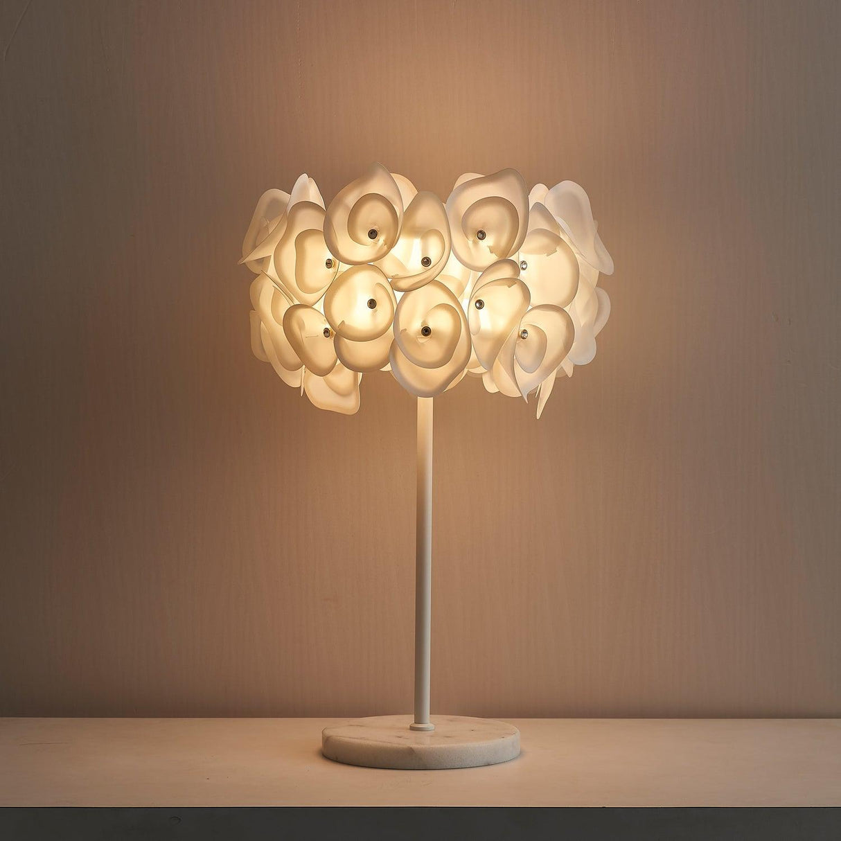 White Flower Table Lamp