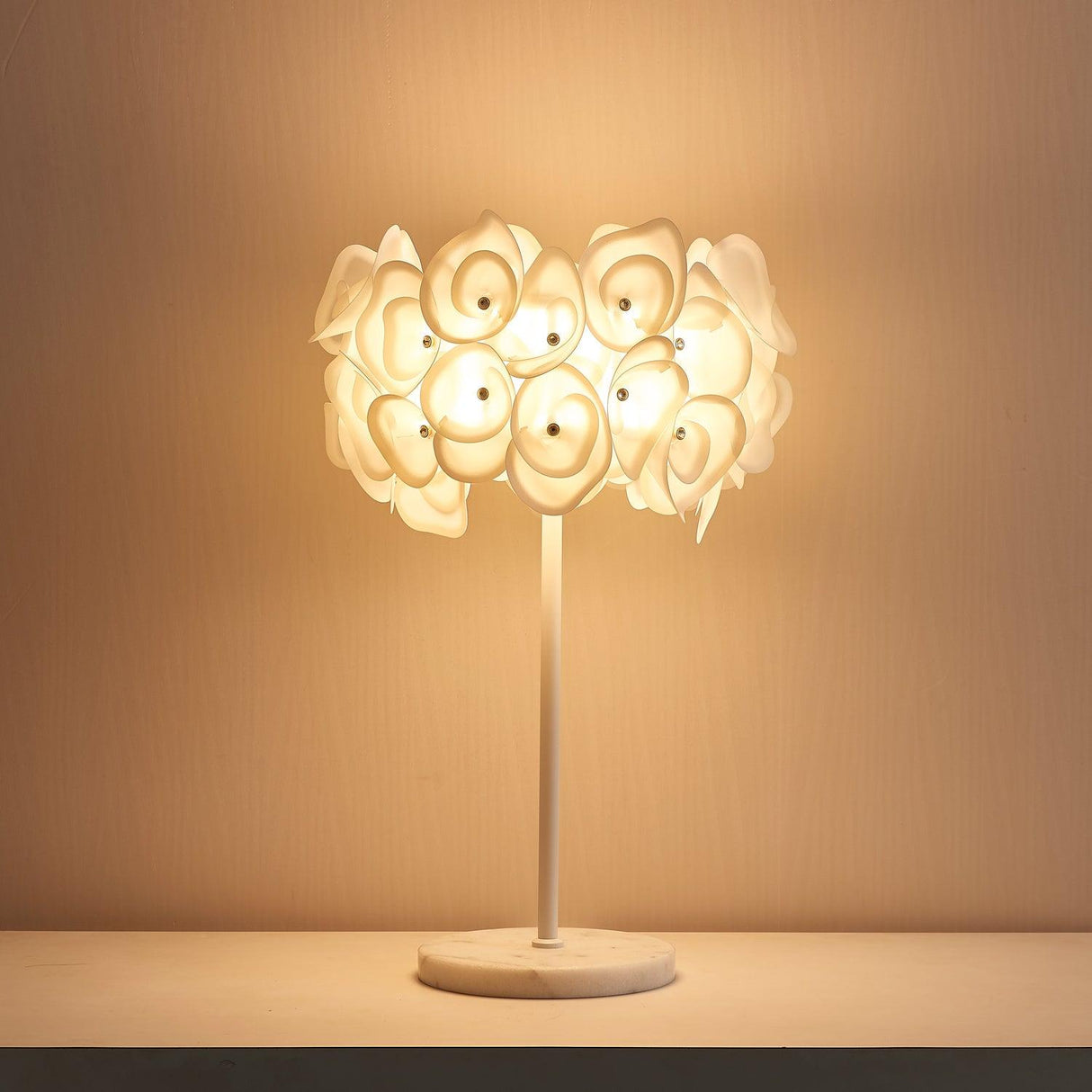 White Flower Table Lamp