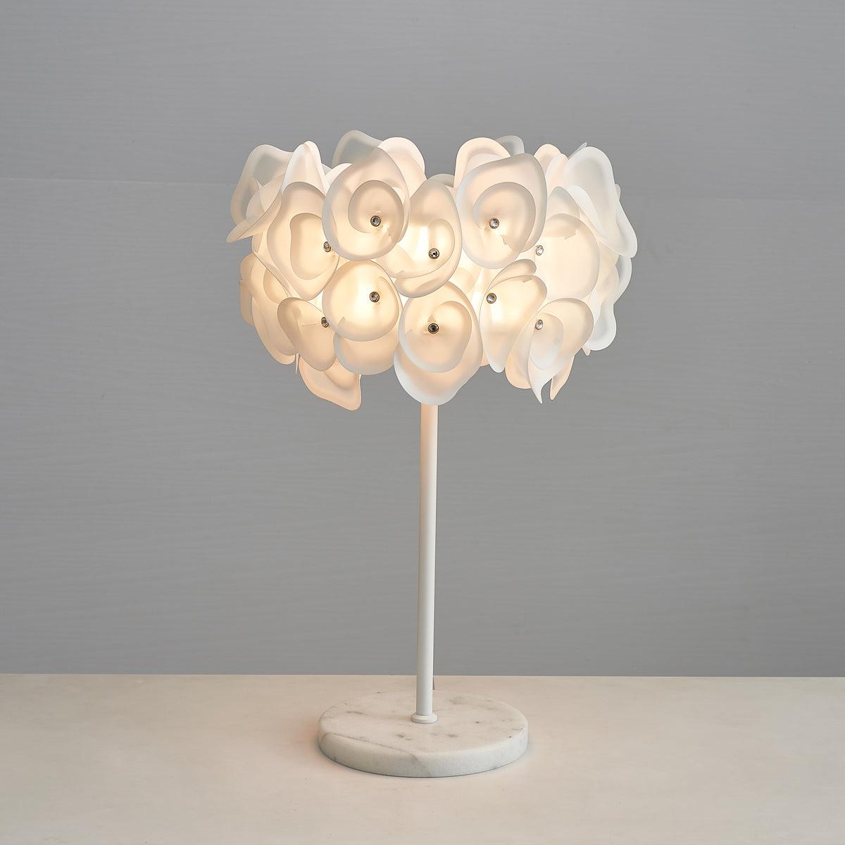 White Flower Table Lamp