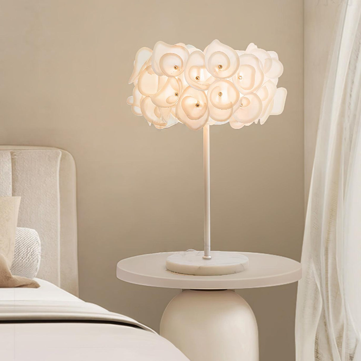 White Flower Table Lamp