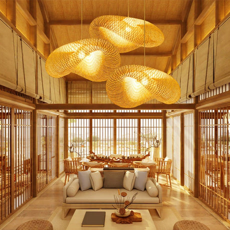 Modern Bamboo Woven Pendant Light