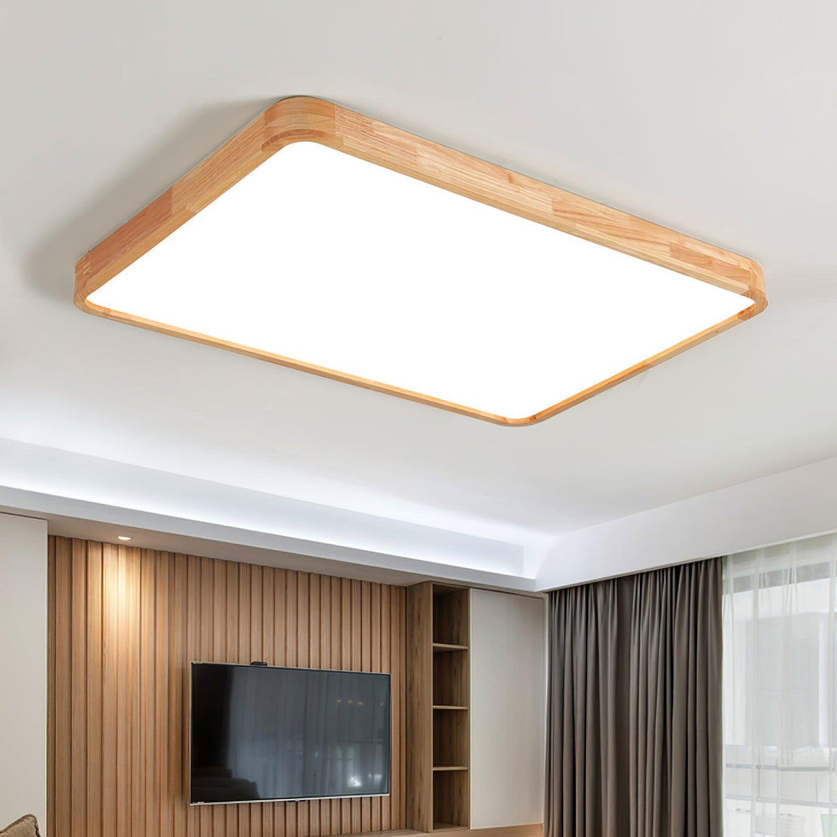 Geometric Wooden Ceiling Light