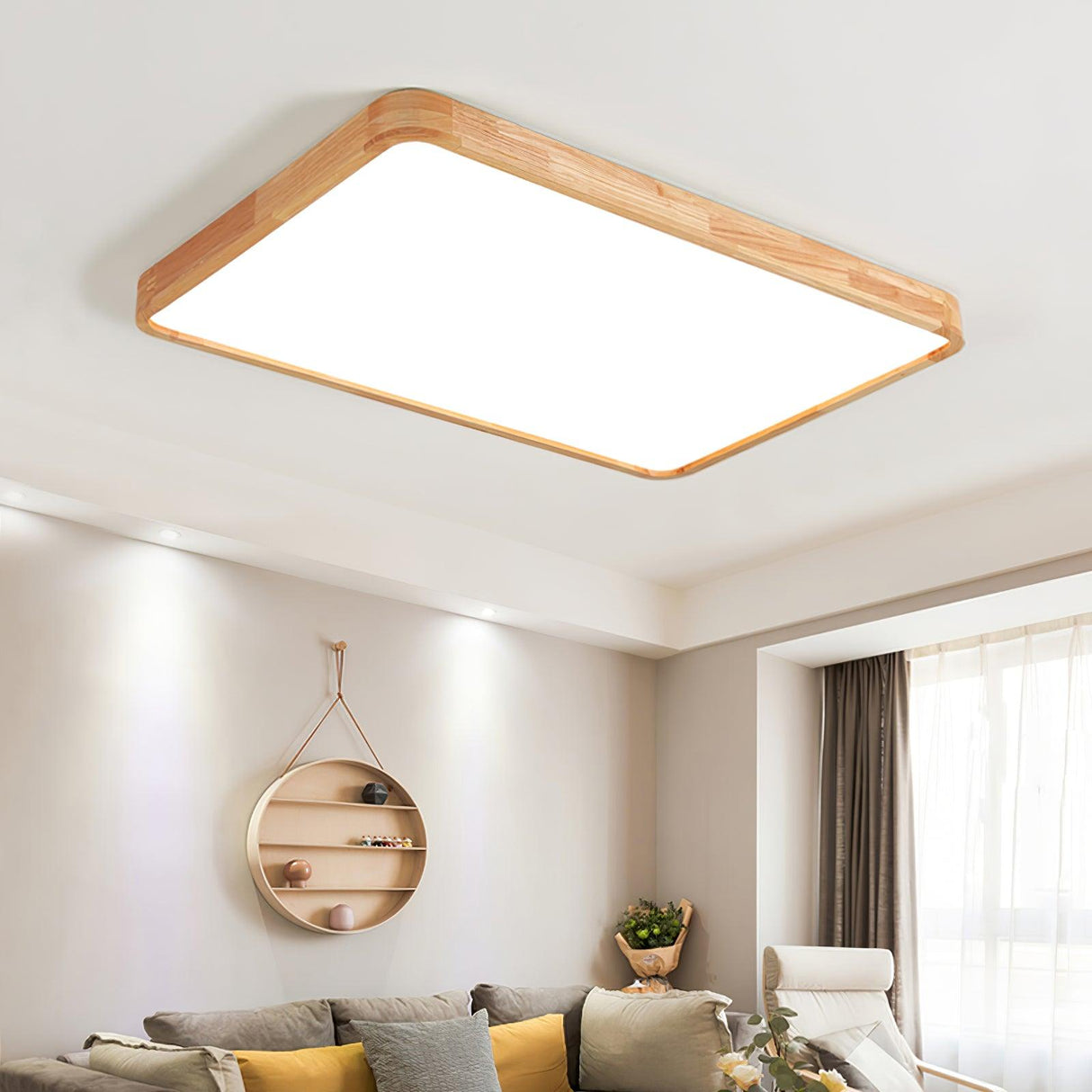 Geometric Wooden Ceiling Light