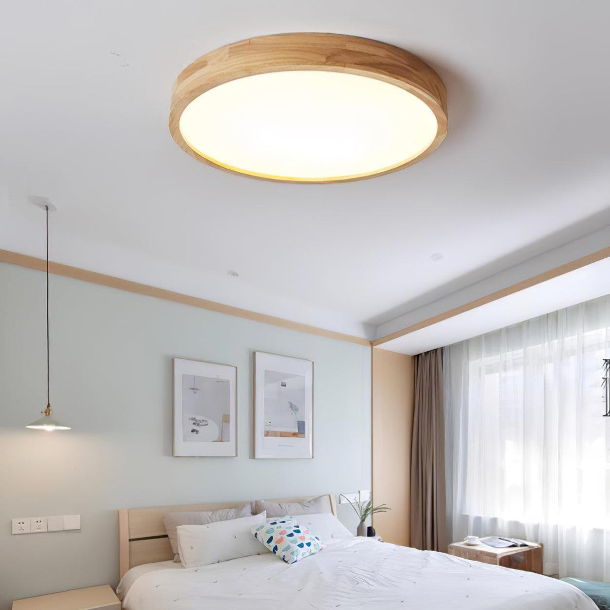 Geometric Wooden Ceiling Light