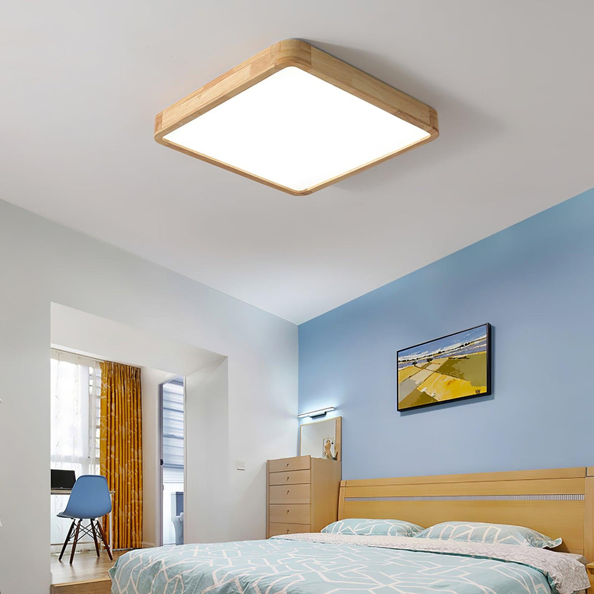 Geometric Wooden Ceiling Light