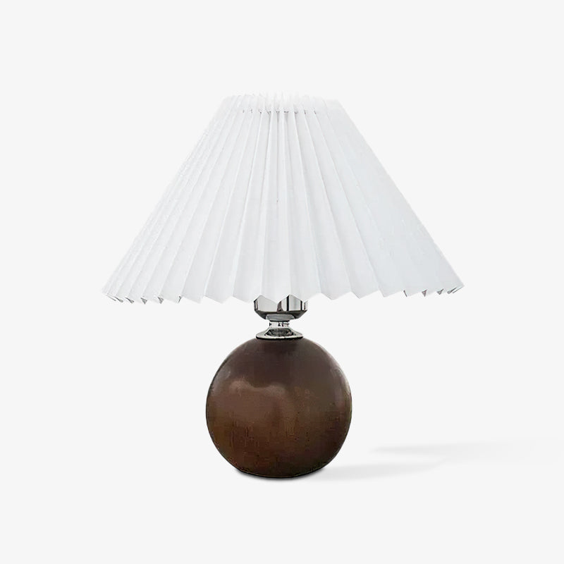 Pleated Wooden Table Lamp