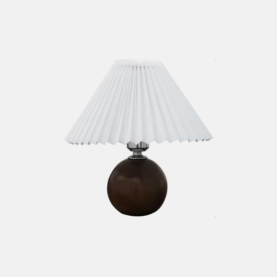 Pleated Wooden Table Lamp