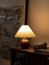 Pleated Wooden Table Lamp