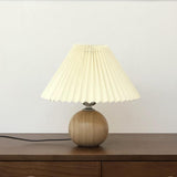 Pleated Wooden Table Lamp