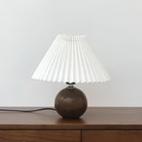 Pleated Wooden Table Lamp