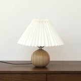 Pleated Wooden Table Lamp