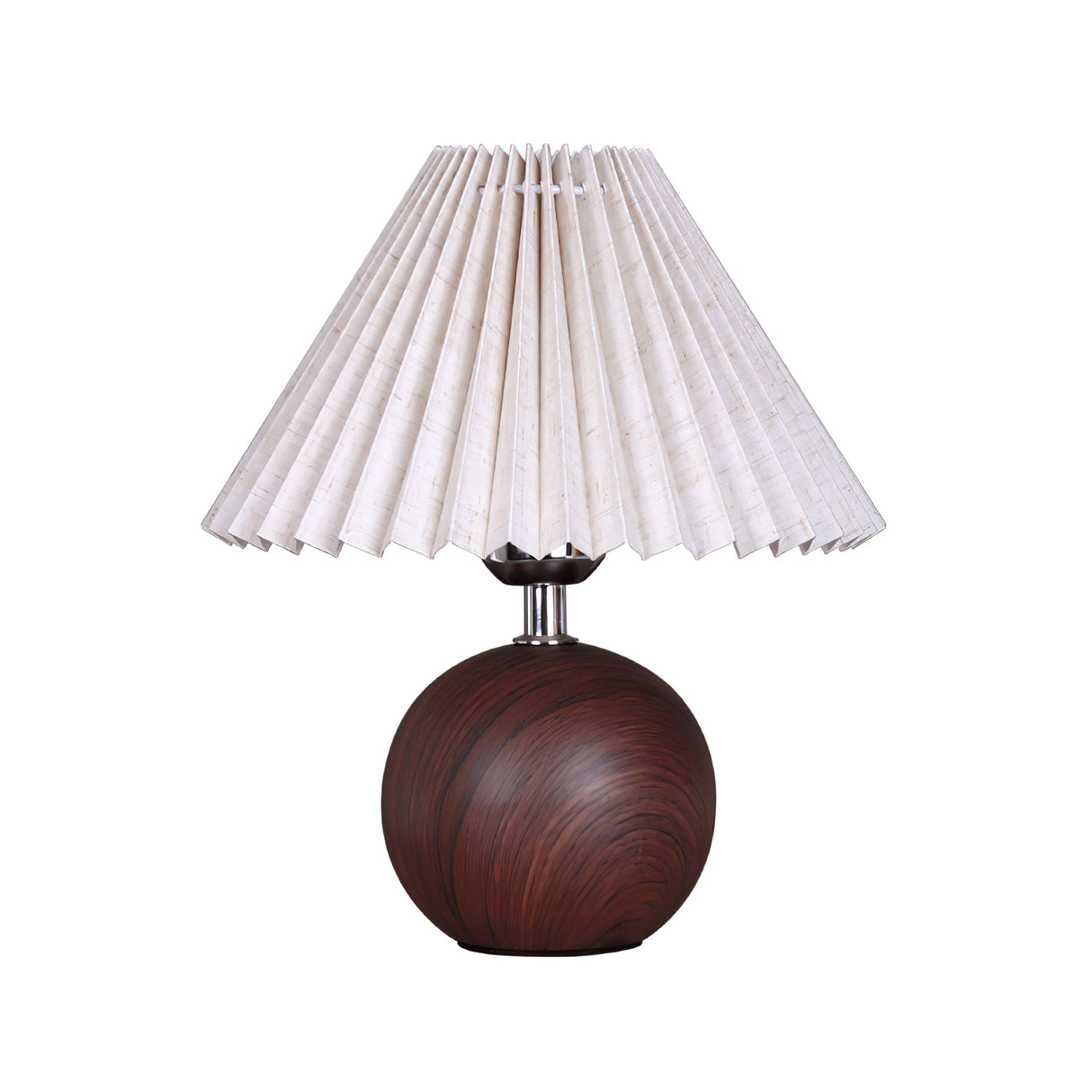 Pleated Wooden Table Lamp