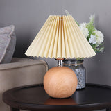 Pleated Wooden Table Lamp