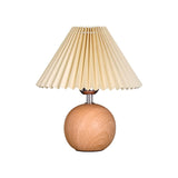 Pleated Wooden Table Lamp