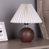 Pleated Wooden Table Lamp