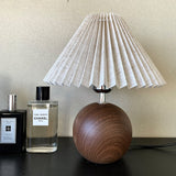 Pleated Wooden Table Lamp